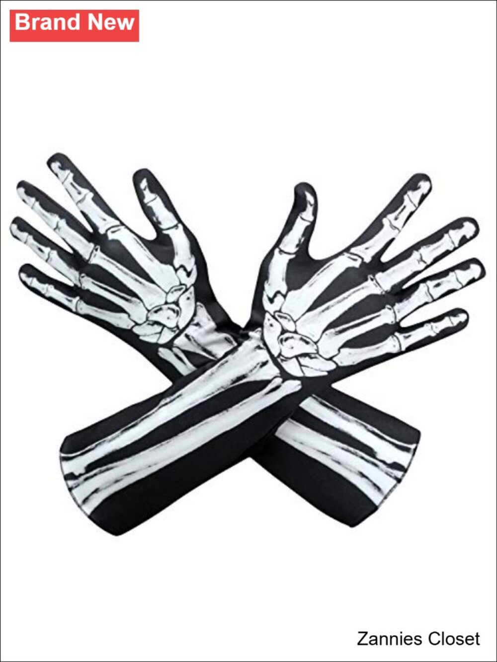 👻 Skeleton Long Arm Gloves Men Women Bone Halloween Costume Accessory